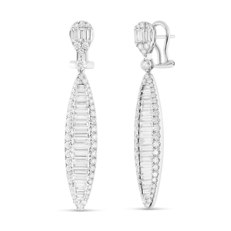 18K White Gold Diamond Drop Earrings