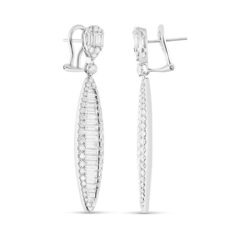 18K White Gold Diamond Drop Earrings