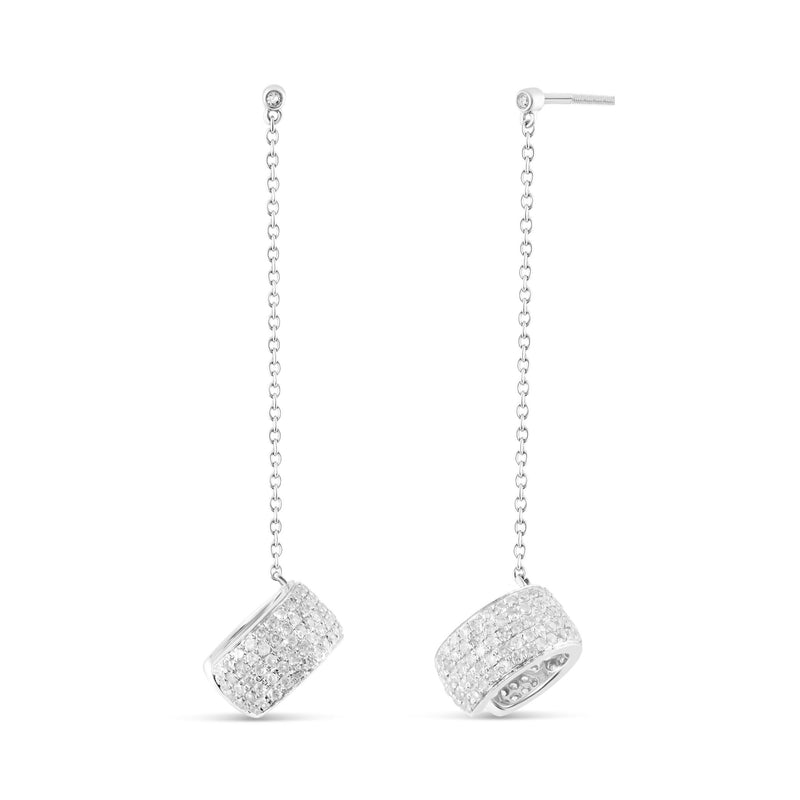 14K White gold Diamond Drop Earrings