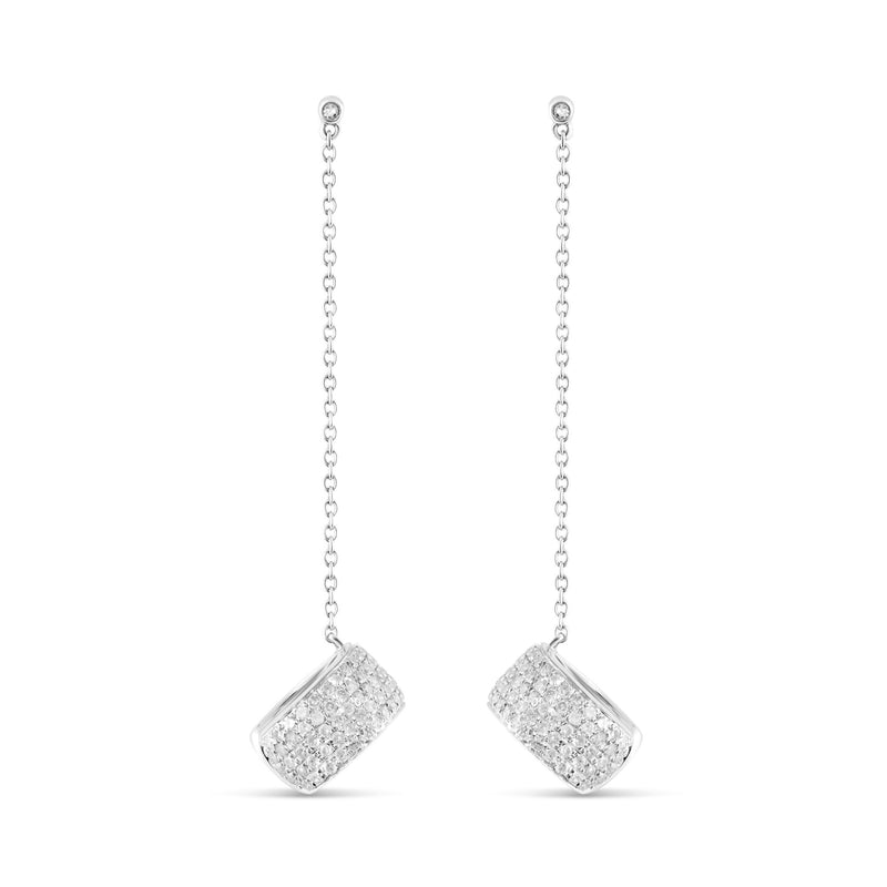 14K White gold Diamond Drop Earrings