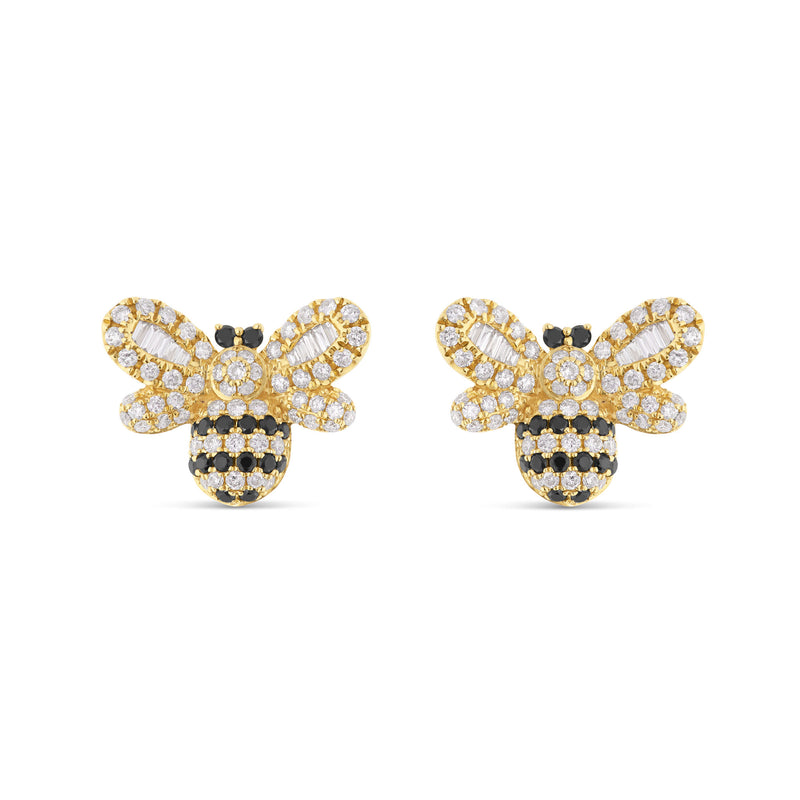 10K Gold 0.87ct Bumble Bee Diamond Studs