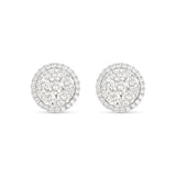 14K White Gold Cluster Diamond Stud earrings