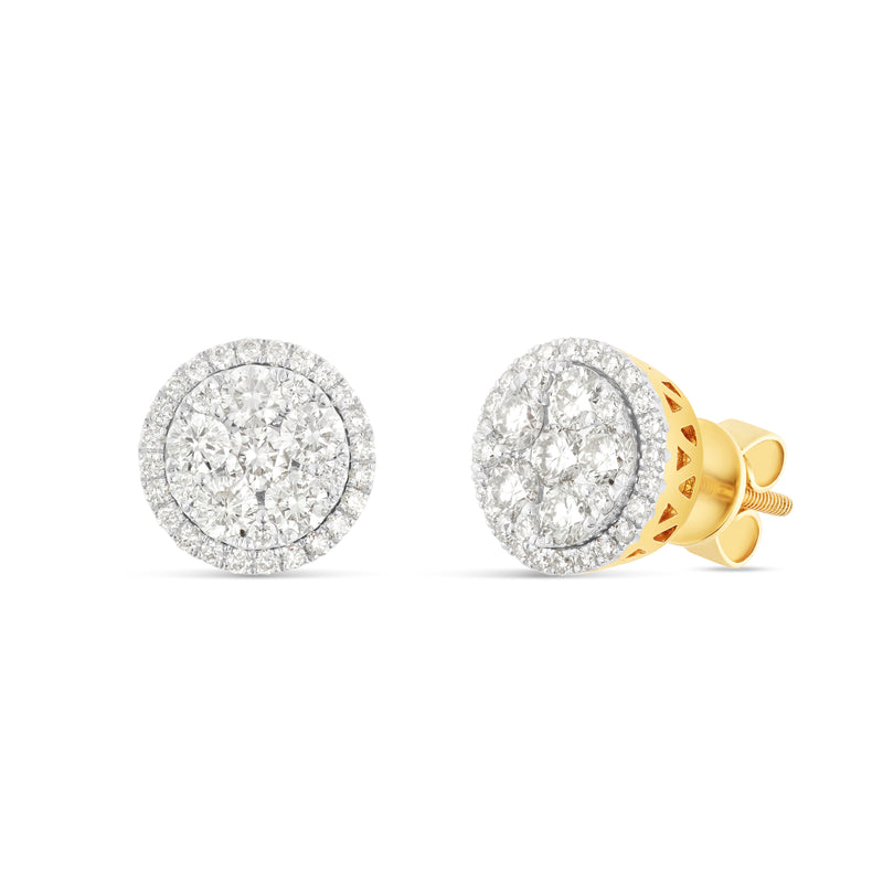 14K White Gold Cluster Diamond Stud earrings