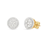 14K White Gold Cluster Diamond Stud earrings