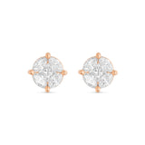 Large Mixed Shape Marquise and Round Diamond Studs