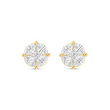 Large Mixed Shape Marquise and Round Diamond Studs