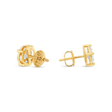 10K Yellow Gold Stud with Multi-Shape Diamond Earring