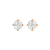 10k Unique Diamond Earrings with Marquise and Round Cut Diamonds