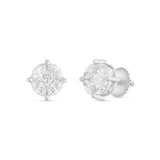 10K White Gold Stud with Multi-Shape Diamond Earring