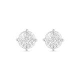 10K White Gold Stud with Multi-Shape Diamond Earring