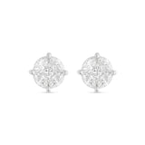 Large Mixed Shape Marquise and Round Diamond Studs