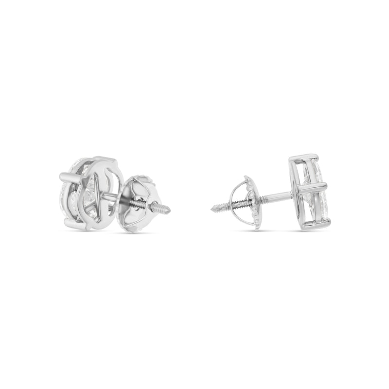 10K White Gold Stud with Multi-Shape Diamond Earring