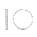 18K White Gold Baguette Diamond Inside-Out Hoop Earrings