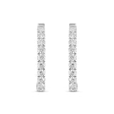 18K White Gold Diamond Inside-Out Hoop Earrings