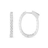 18K White Gold Diamond Inside-Out Hoop Earrings