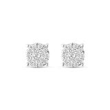 10K White Gold .20 CTW Diamond Cluster Stud Earrings