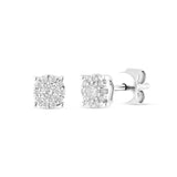 10K White Gold .20 CTW Diamond Cluster Stud Earrings