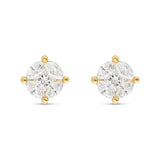 10K Gold Marquise Diamond Stud Earrings