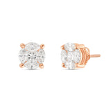 10K Gold Marquise Diamond Stud Earrings