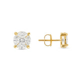 10K Gold Marquise Diamond Stud Earrings