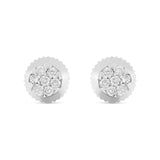 0.15 CT 14K Gold Flower Set Diamond Stud Earrings