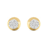 0.15 CT 14K Gold Flower Set Diamond Stud Earrings