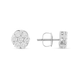 1 ct 14 Karat Flower Set Stud Diamond Stud Earrings