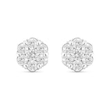 0.70 ct 14k Flower Stud Diamond Stud Earrings