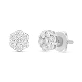 0.70 ct 14k Flower Stud Diamond Stud Earrings