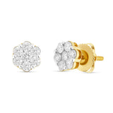 0.70 ct 14k Flower Stud Diamond Stud Earrings