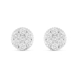 1/2 CT 14 Karat Gold Flower Set Diamond Stud Earrings