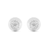 0.25 Ct 14K Gold Diamond Flower Set Stud Earrings