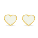 14kt Gold and Enamel Heart Studs