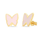 14kt Gold and Enamel Butterfly Studs