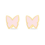 14kt Gold and Enamel Butterfly Studs