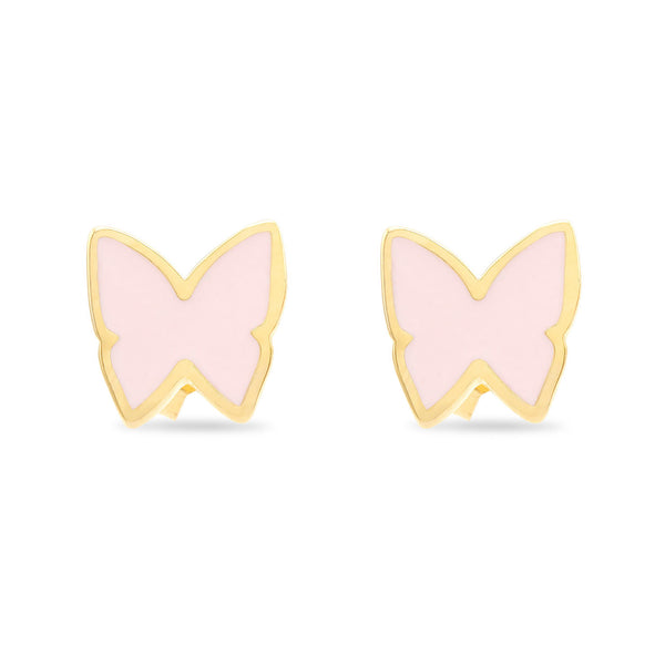 14kt Gold and Enamel Butterfly Studs