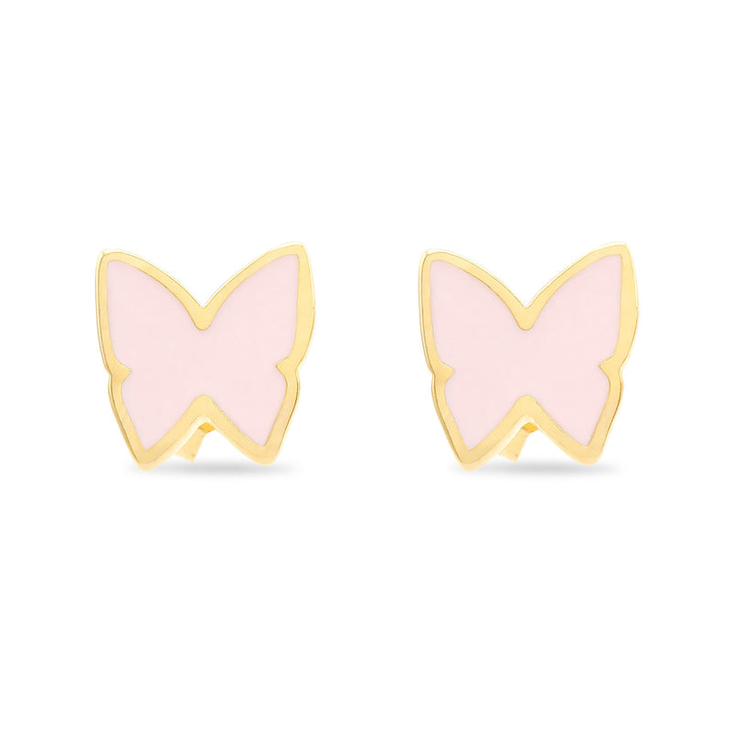 14kt Gold and Enamel Butterfly Studs