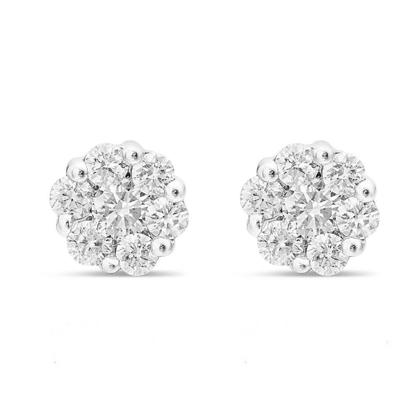 14k White Gold .75ct Diamond Stud Earrings