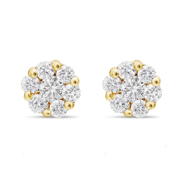 14k Yellow Gold 2.50ct Diamond Stud Earrings