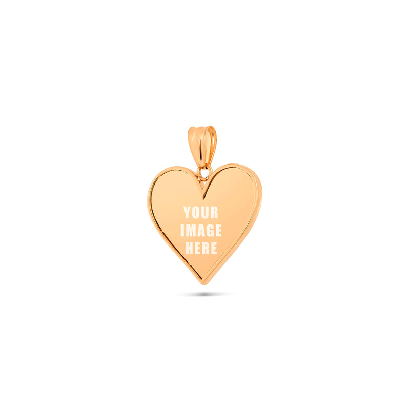 14K Gold Small Heart Picture Pendant