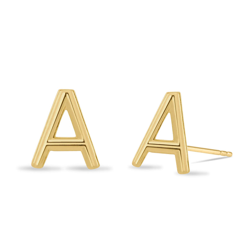 14k Gold Initial Studs