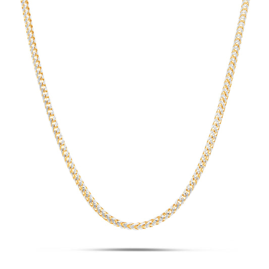 14K Hollow Gold 4.75mm Diamond Cut Franco Chain