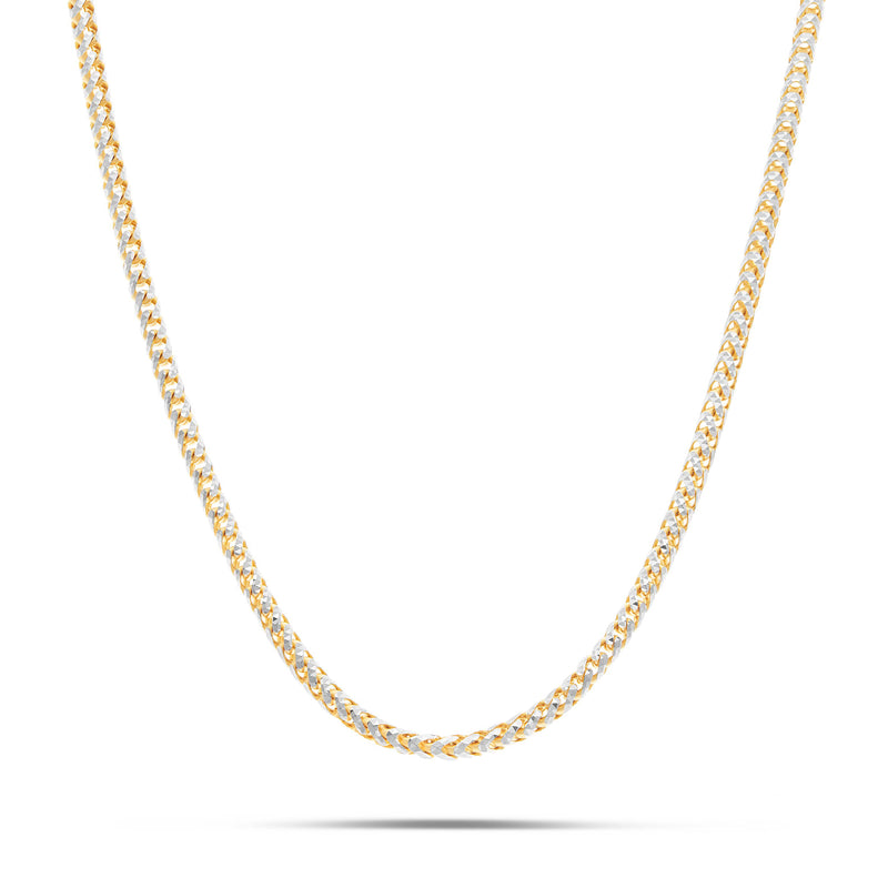 14K Hollow Gold 4.75mm Diamond Cut Franco Chain