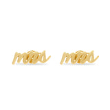 14k Gold "Mrs" Studs