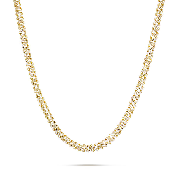 10K Gold 3.75ctw Mini Diamond Cuban Chain