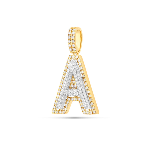 Two-Tone Initial Diamond Pendant -COMES WITH CHAIN