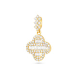 10k Yellow gold Baguette Diamond Clover pendant