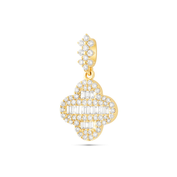 10k Yellow gold diamond Clover pendant
