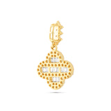 10k Yellow gold Baguette Diamond Clover pendant