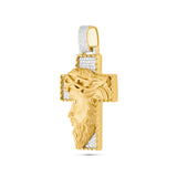 Men's Jesus Head On Cross Diamond Pendant